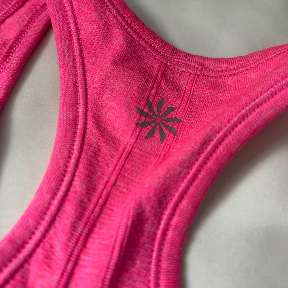 Athleta Pink Racerback Ruched Tank Top - Picture 3 of 9